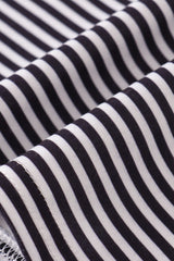 Navy stripe football embroidery button down shirt