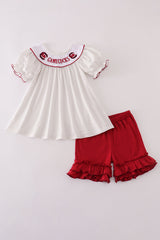 South Carolina Gamecocks embroidery ruffle shorts set