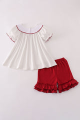 South Carolina Gamecocks embroidery ruffle shorts set