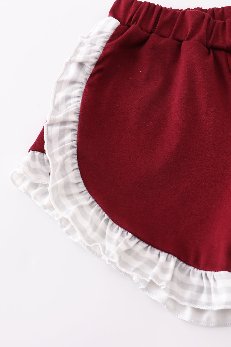 Maroon Mississippi applique stripe set