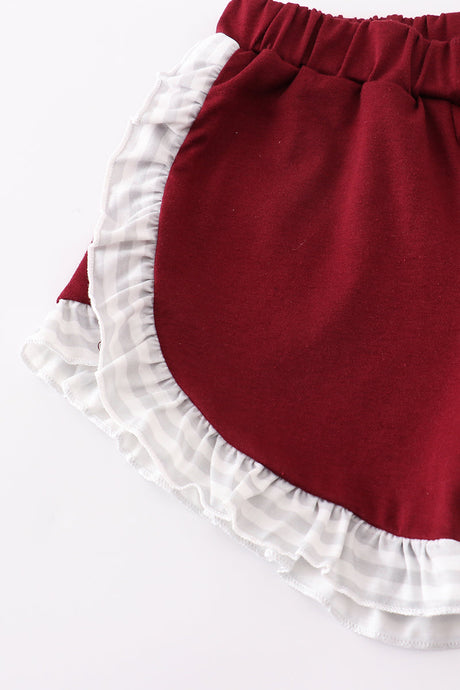 Maroon Mississippi applique stripe set