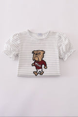 Maroon Mississippi applique stripe set